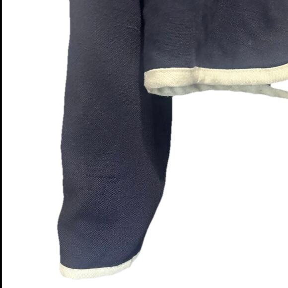Vintage 80s 90s Union Made Navy Blue Linen Blend Classic Heritage Preppy Blazer - Picture 9 of 9